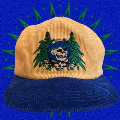 „Psichodelinė dviguba kaukolė“ velvetinė kepurė Deadhead Hat 
