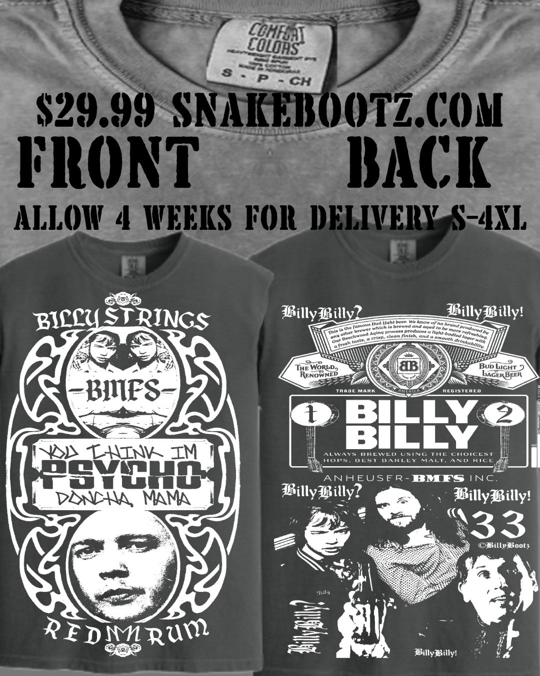 Pre-Order: Psycho / Billy Billy! T-Shirt S-4XL